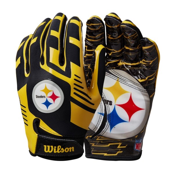 Wilson NFL Youth WR Gloves - P. Steelers
