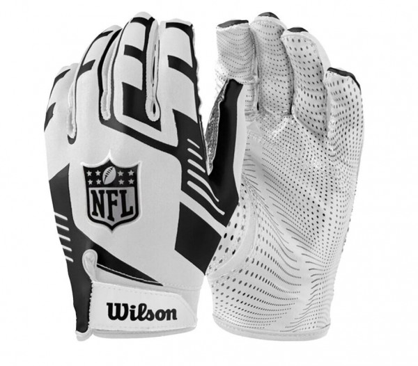 Wilson NFL Stretch Fit Football Gloves - White Wilson NFL Stretch Fit Football Gloves - White