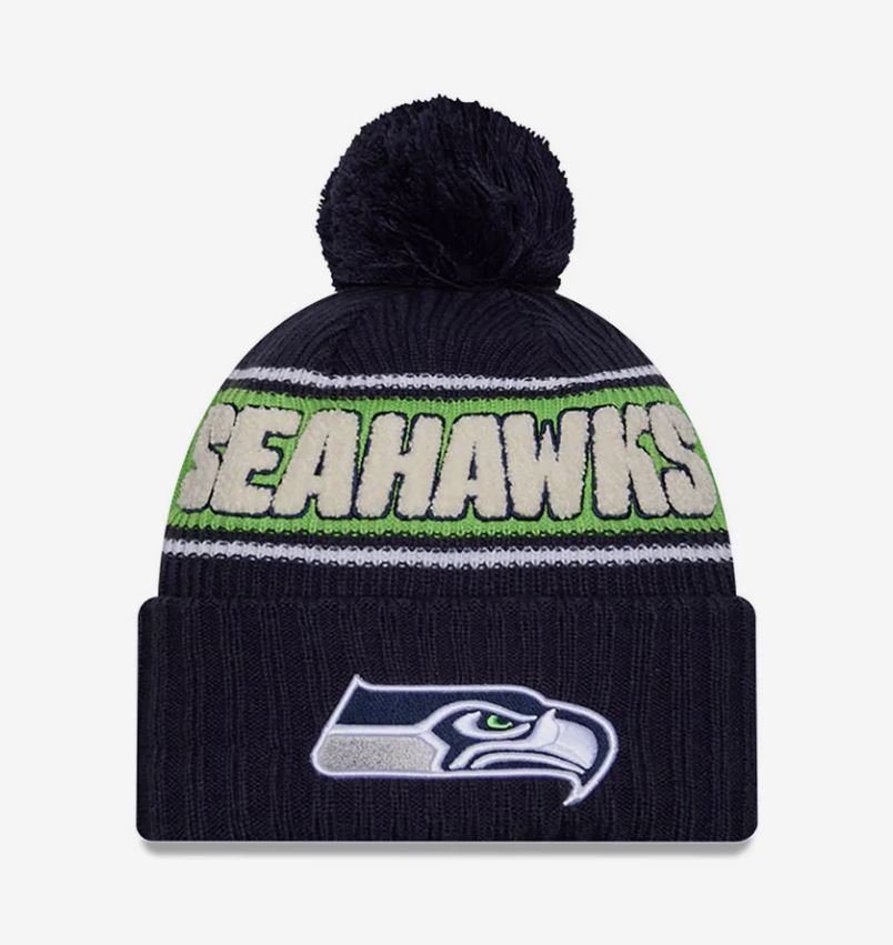 New Era Seattle Seahawks Sideline 2024 Bommelmütze